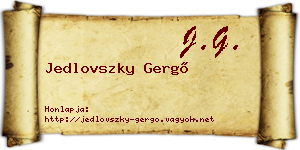 Jedlovszky Gergő névjegykártya